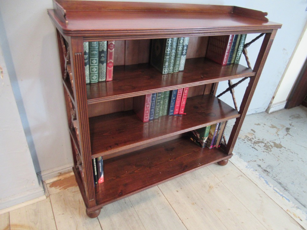Late Victorian  mahogany open bookcase View VIII