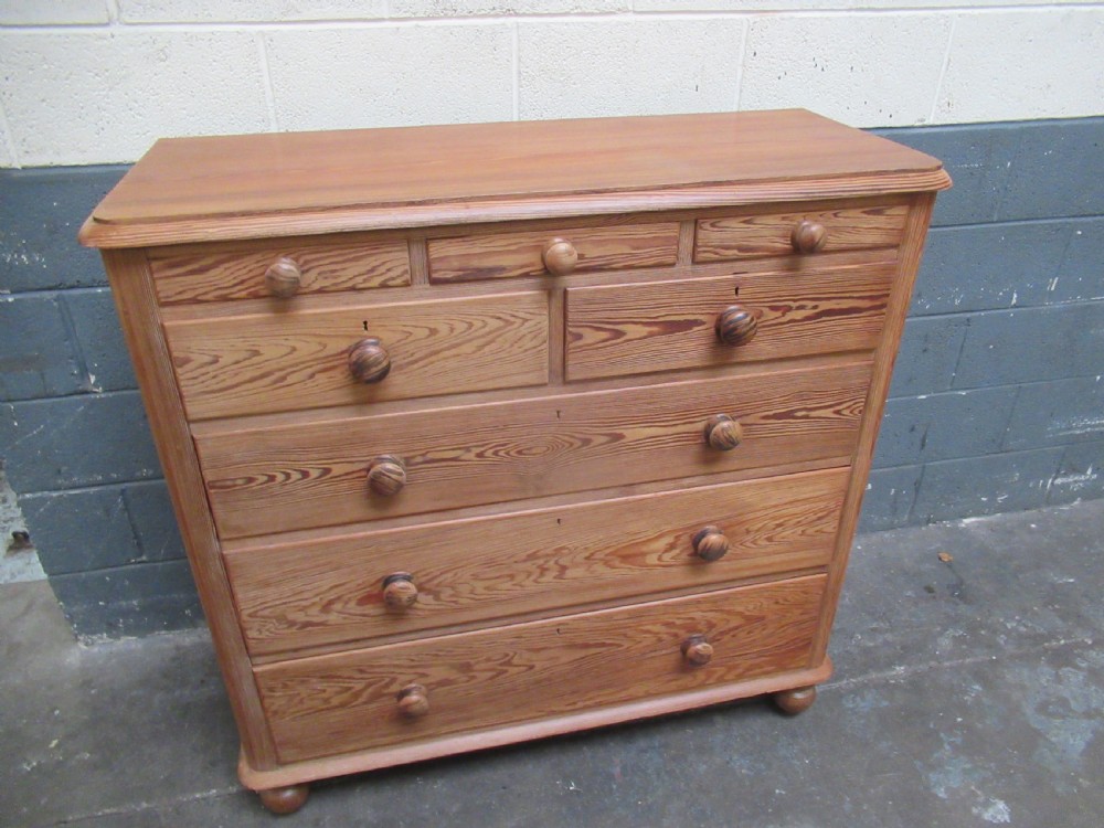 Victorian  1880s pitch pine chest of drawers View II