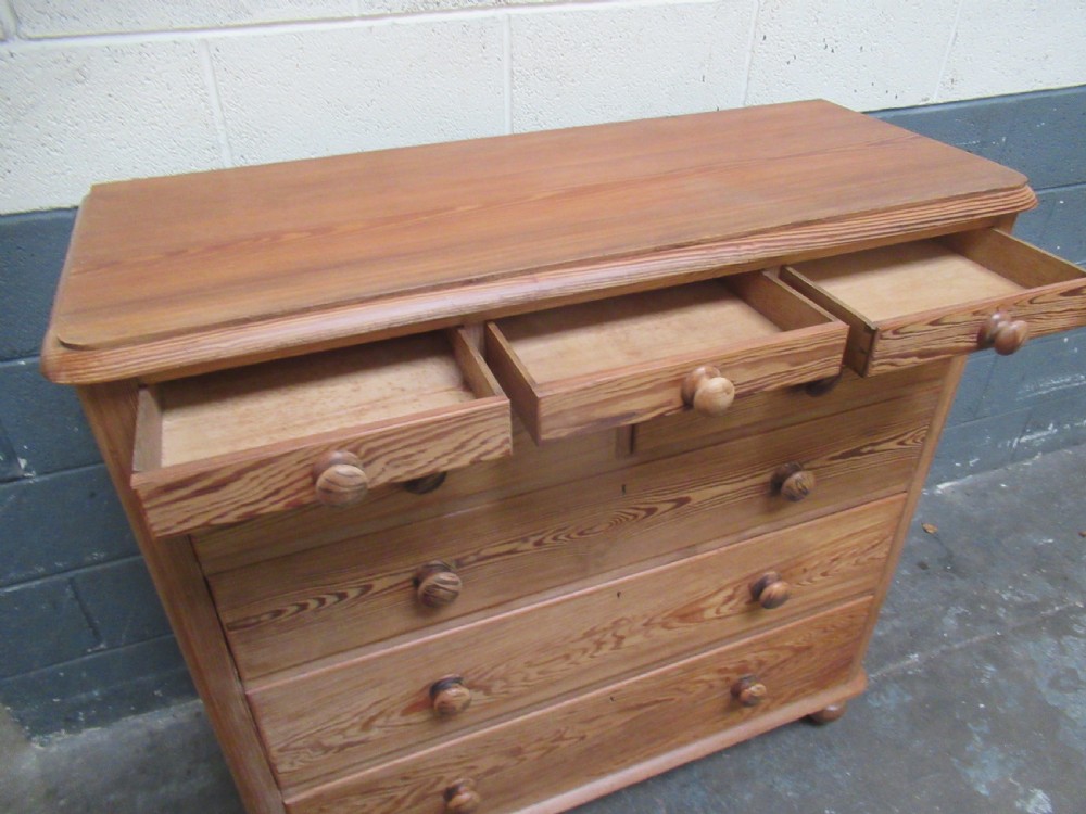 Victorian  1880s pitch pine chest of drawers View X