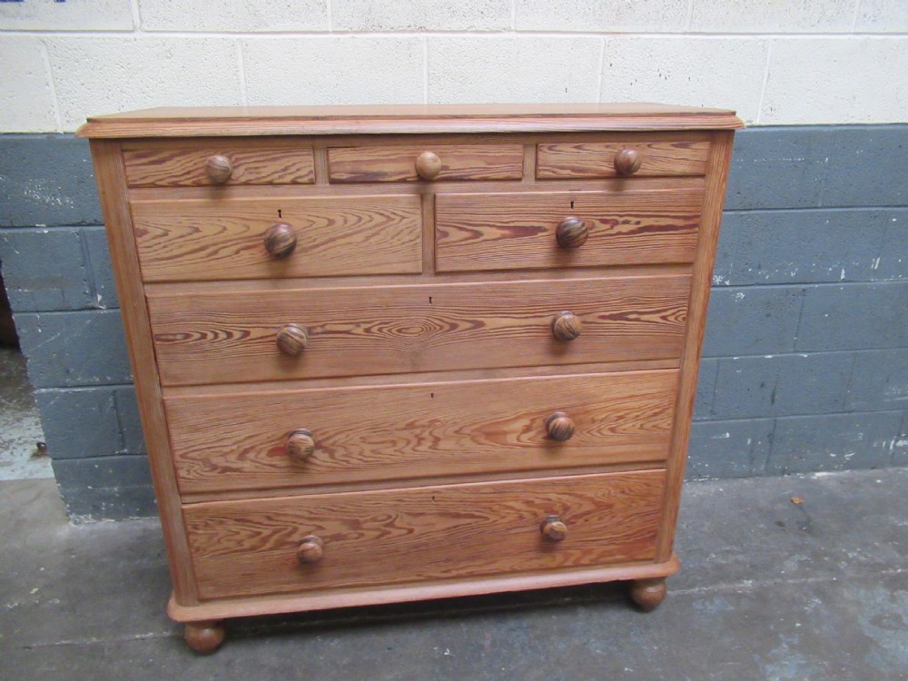 Victorian  1880s pitch pine chest of drawers View XIV