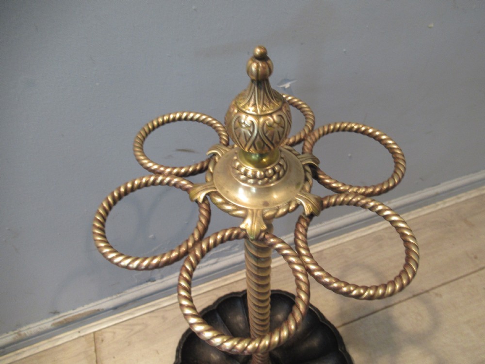 Victorian cast iron and brass walking  stick holder View III