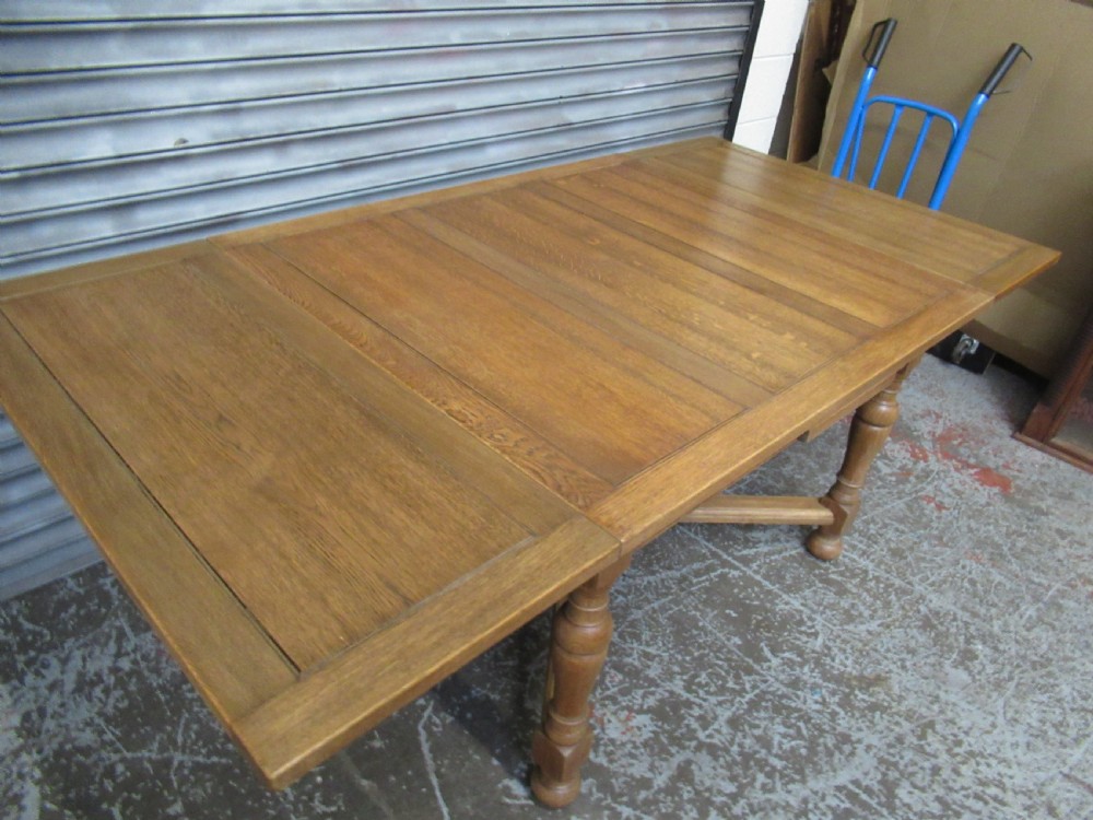 Light oak 1920s   extending dining table View II