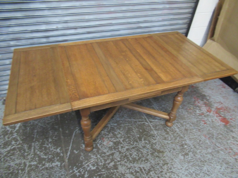 Light oak 1920s   extending dining table View IV
