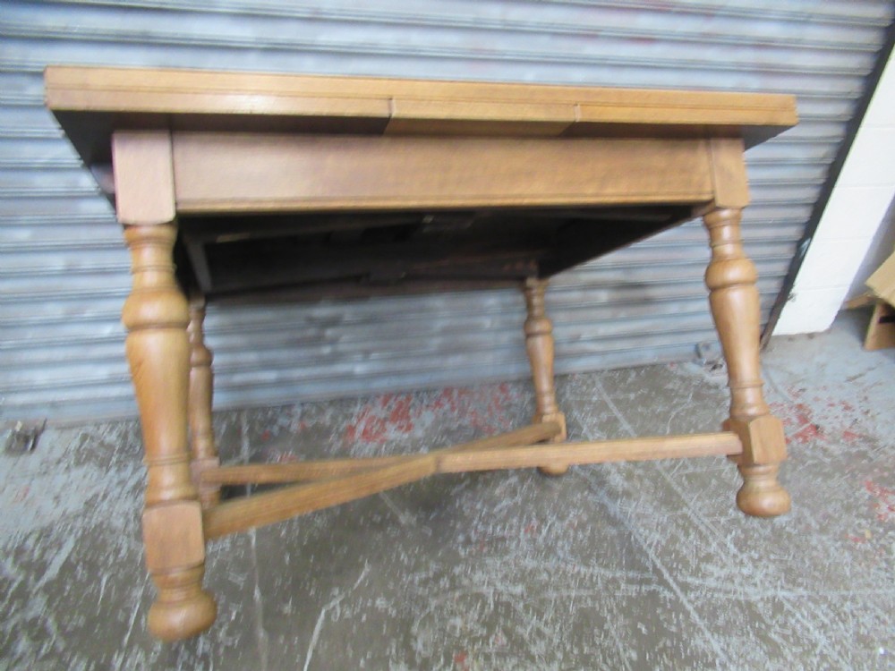 Light oak 1920s   extending dining table View IX