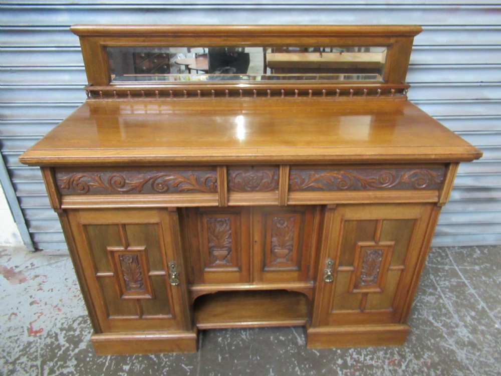Late Victorian   light oak sideboard View II