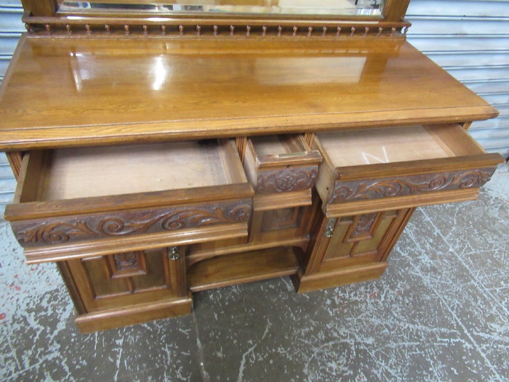 Late Victorian   light oak sideboard View IX