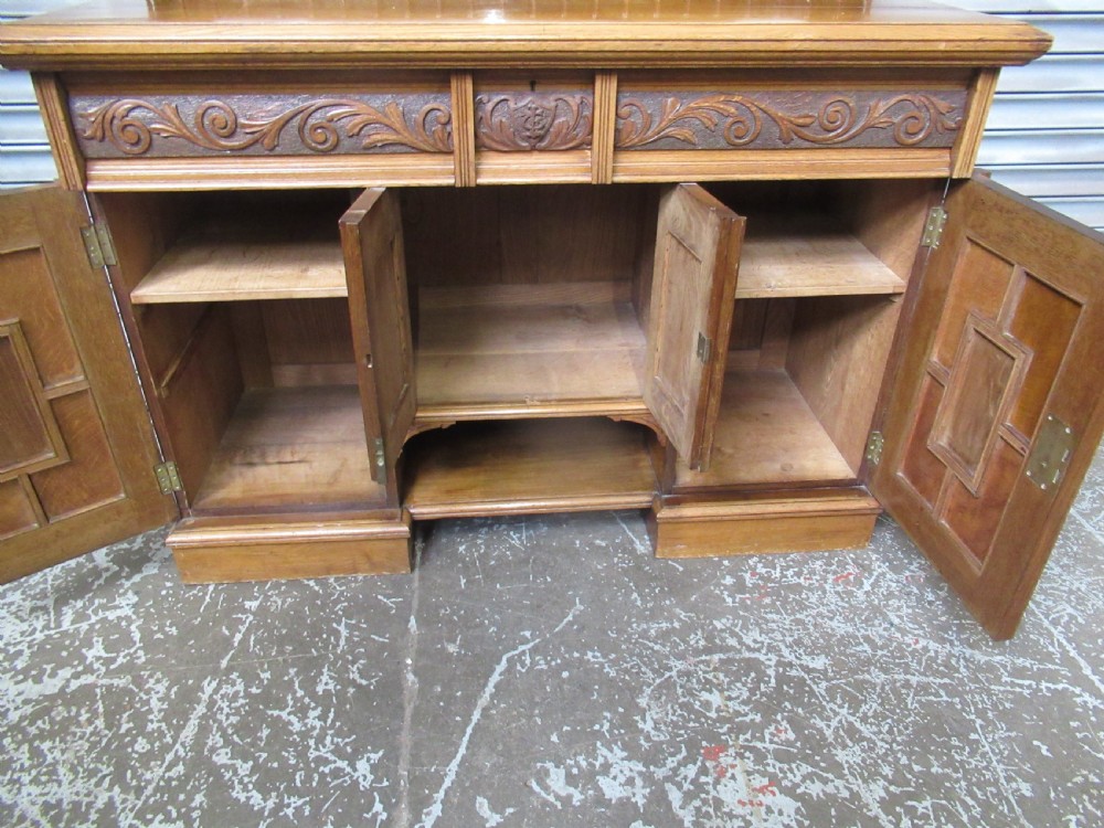 Late Victorian   light oak sideboard View X