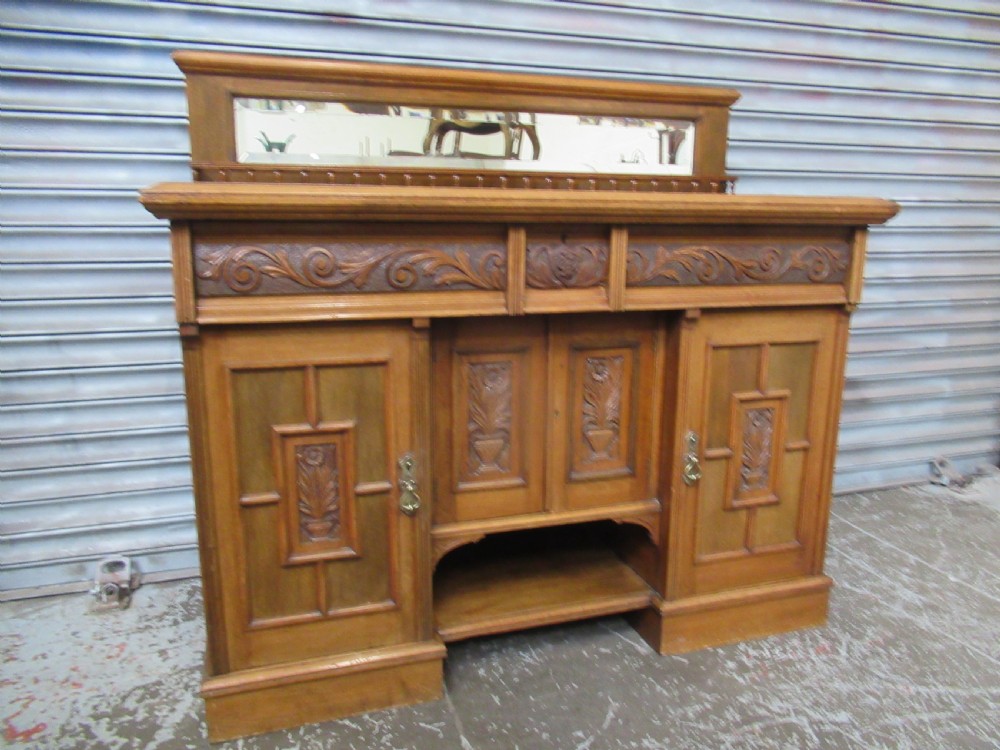 Late Victorian   light oak sideboard View XI