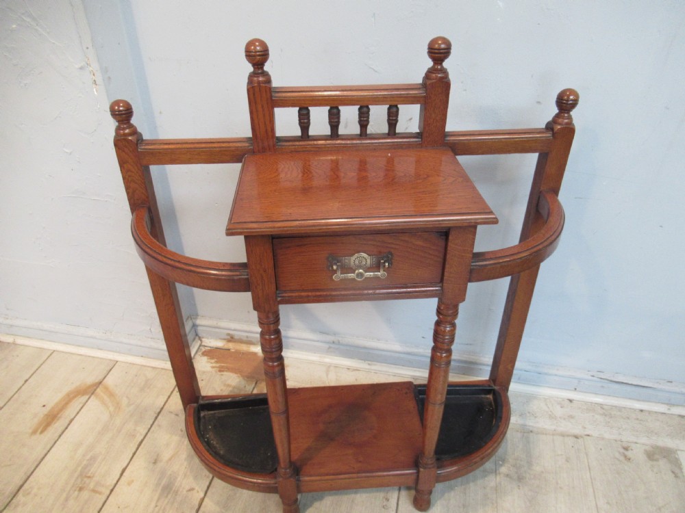 Late Victorian oak  walking stick stand
