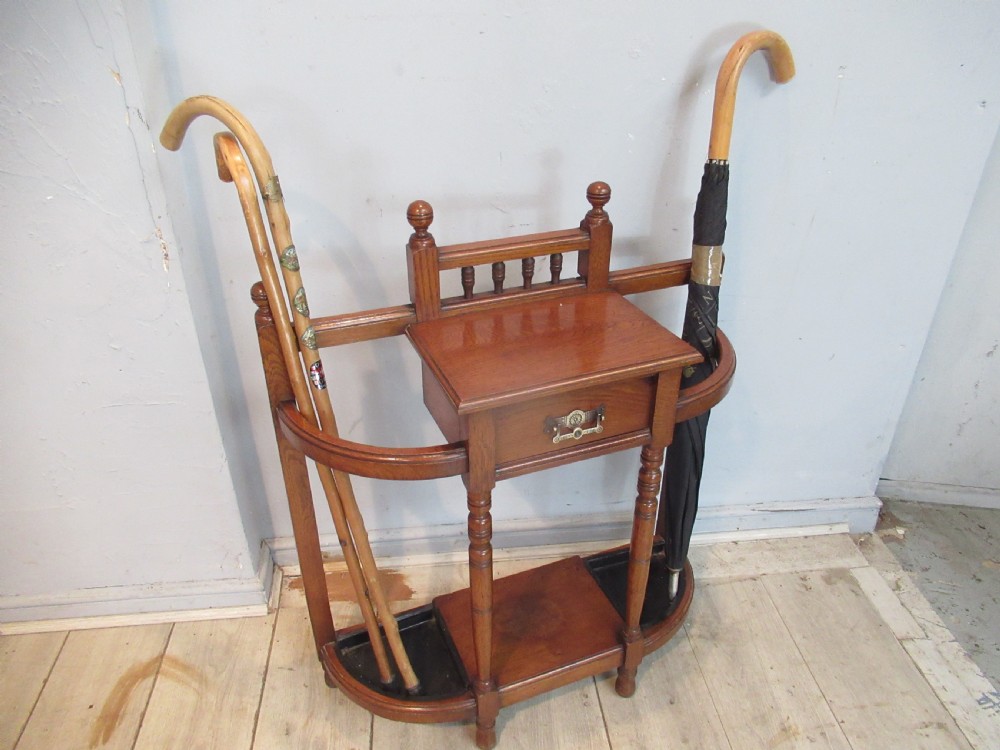 Late Victorian oak  walking stick stand View II