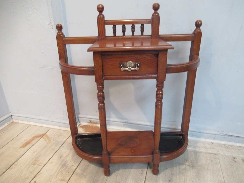 Late Victorian oak  walking stick stand View III