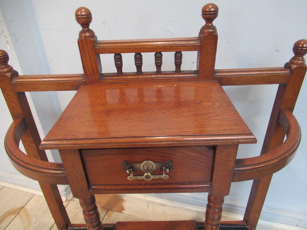 Late Victorian oak  walking stick stand View V