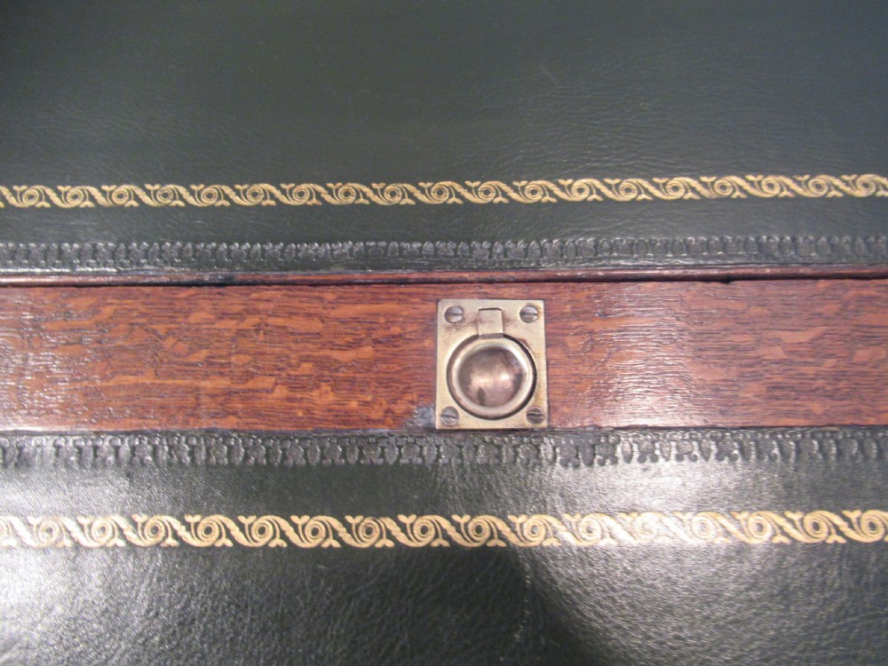 Late Victorian  oak knee hole   desk View XI
