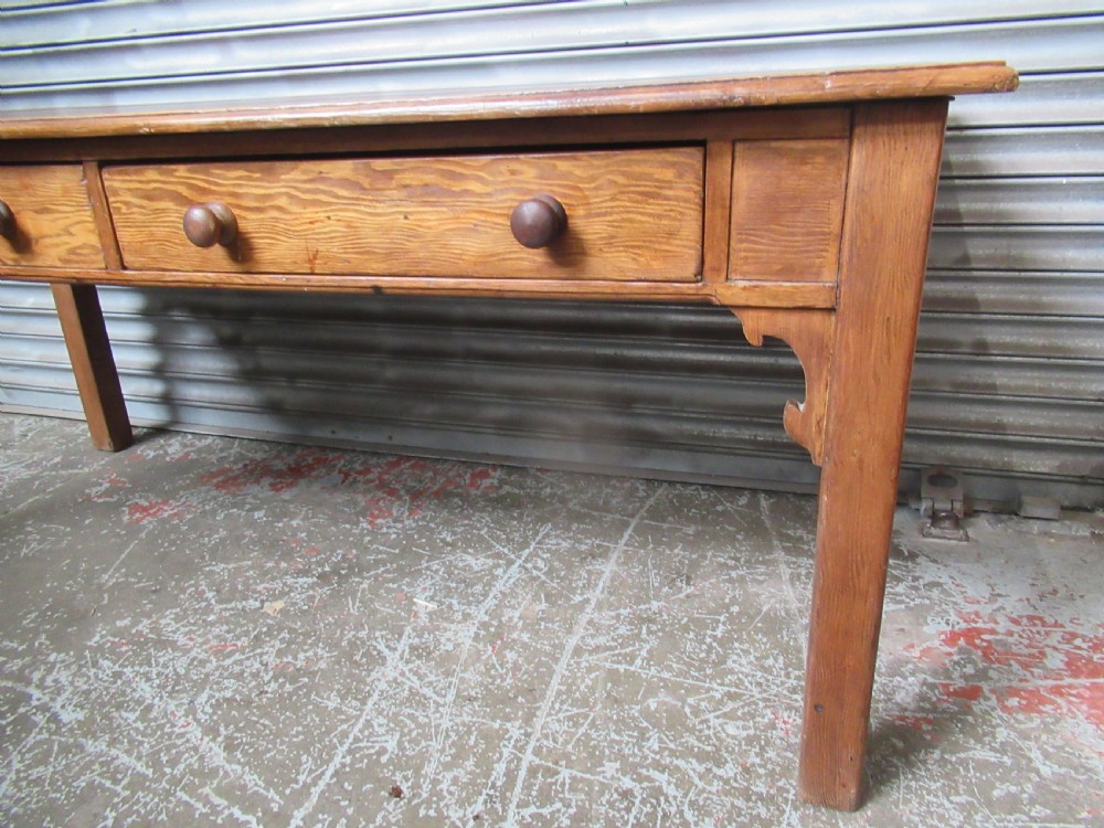 Late Victorian pitch pine dining or side table  View III