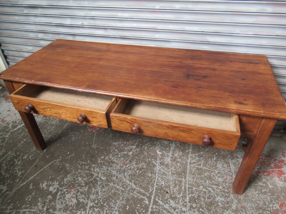 Late Victorian pitch pine dining or side table  View IX