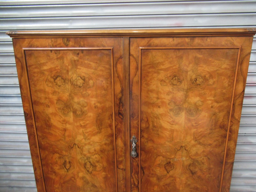 Small 1930s burr walnut   fitted   wardrobe  View V