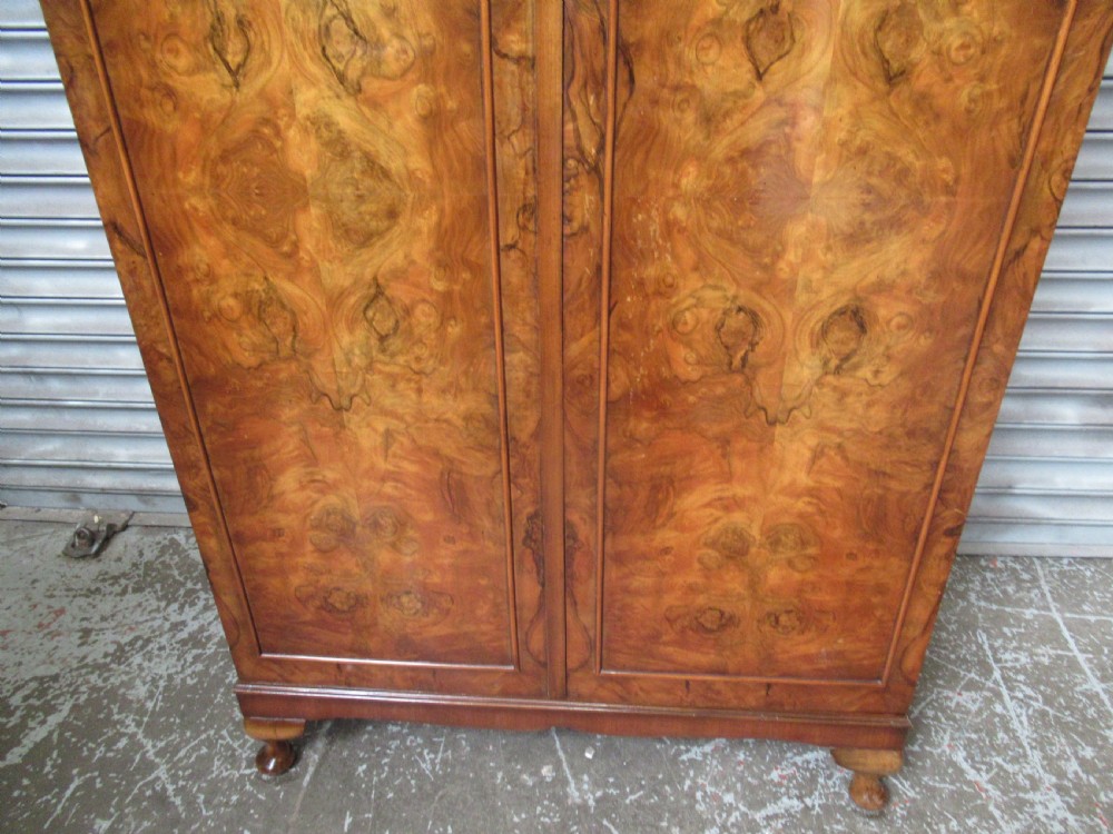 Small 1930s burr walnut   fitted   wardrobe  View VI