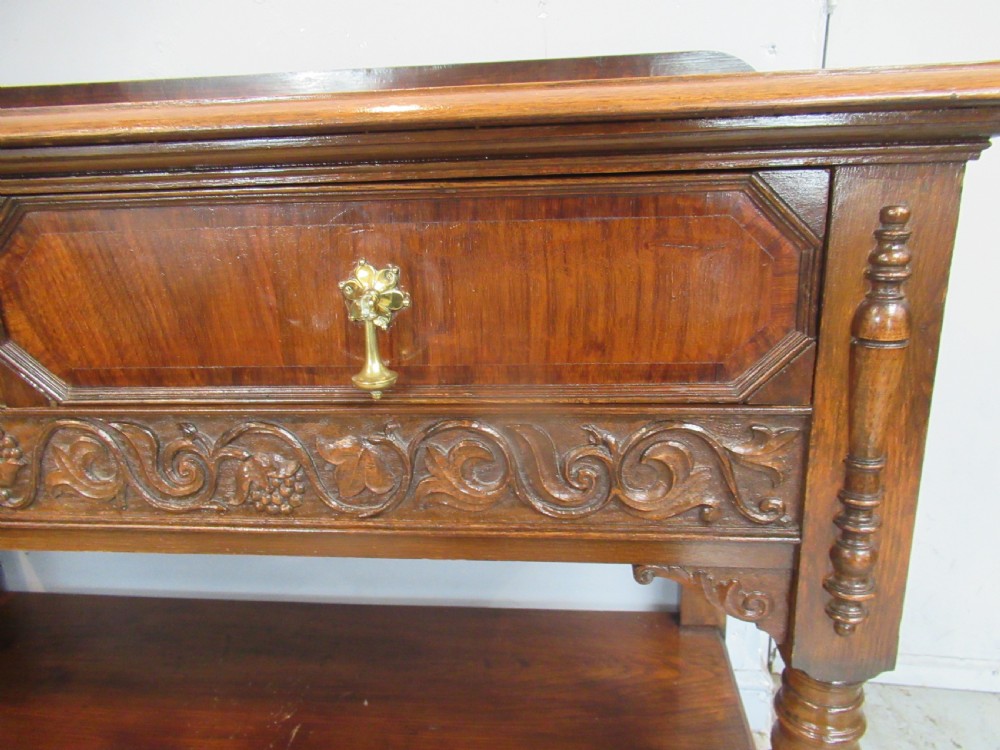Oak two drawer  side table  View V