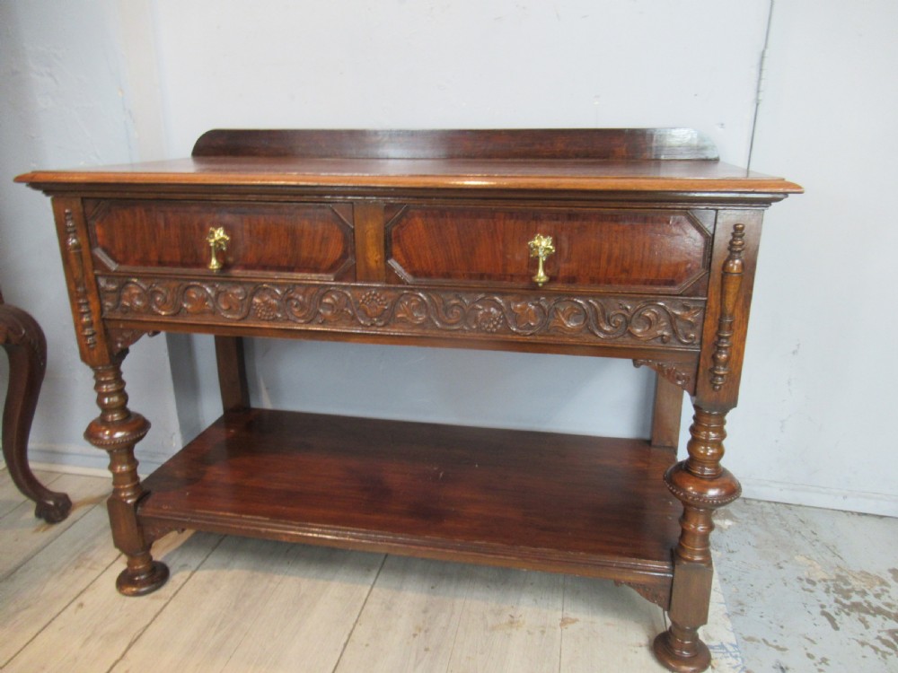 Oak two drawer  side table  View XII