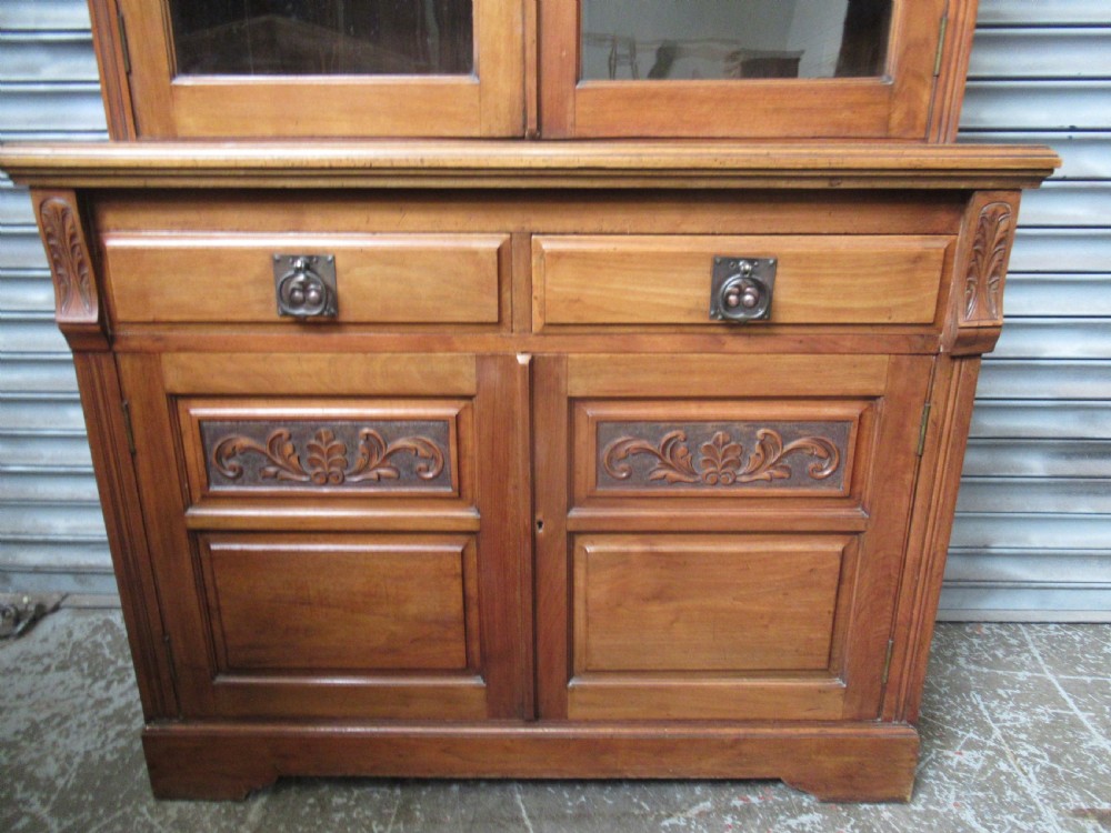 Edwardian  walnut cupboard bookcase  View IV