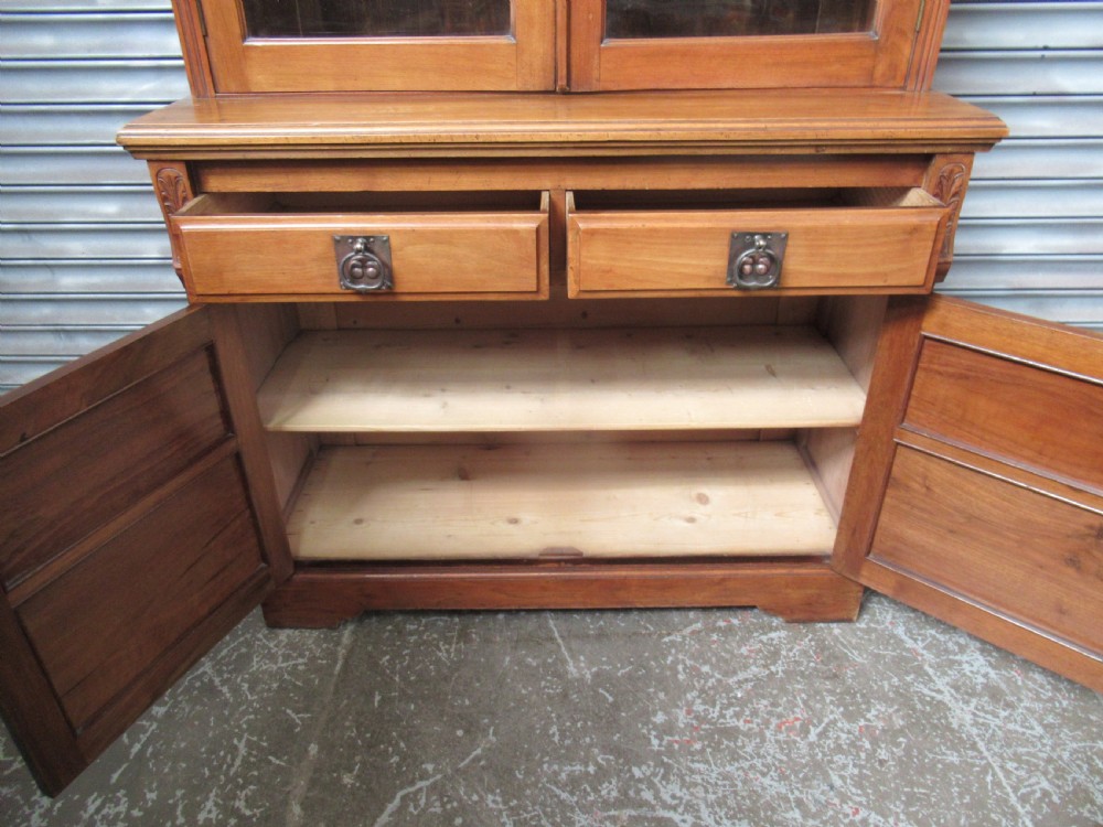 Edwardian  walnut cupboard bookcase  View VII