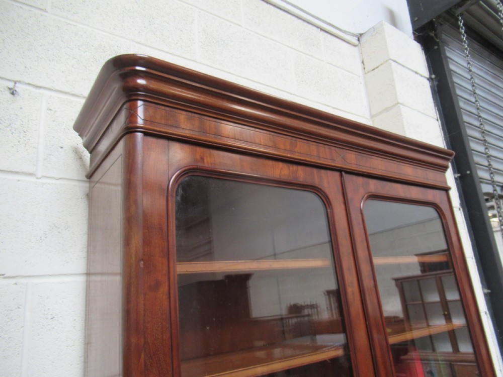 Tall Victorian  period mahogany bookcase  View V