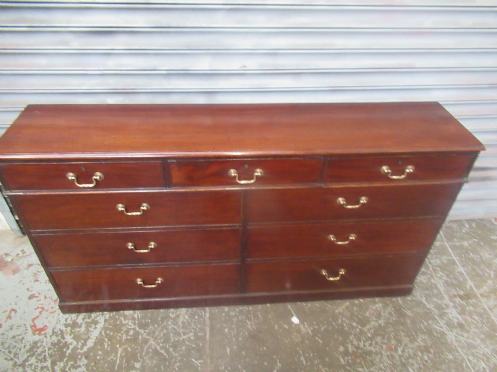 19th century  mahogany  bank of nine drawers View II