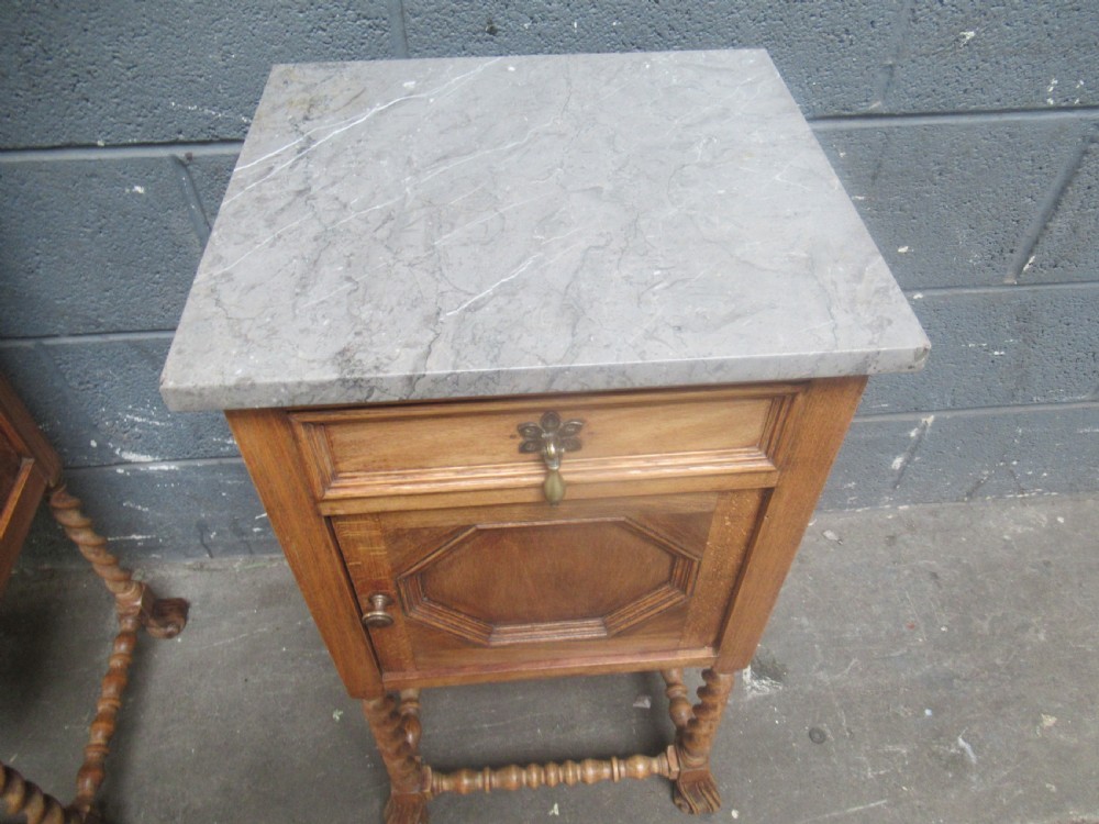 Pair of 1920s beech wood    bed side cabinets View III