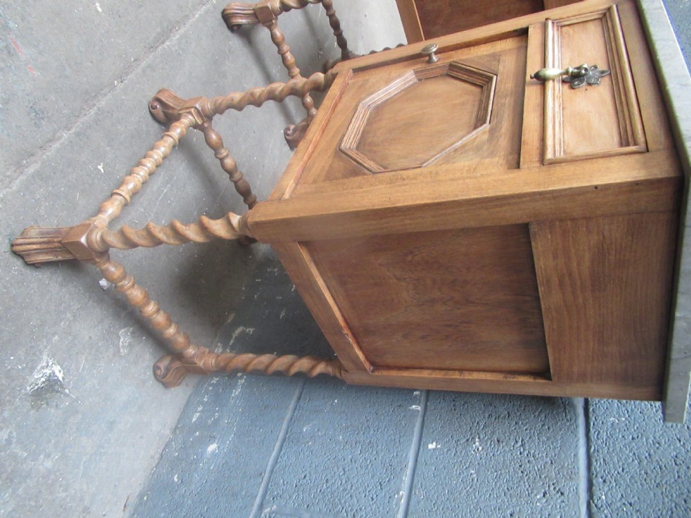 Pair of 1920s beech wood    bed side cabinets View X