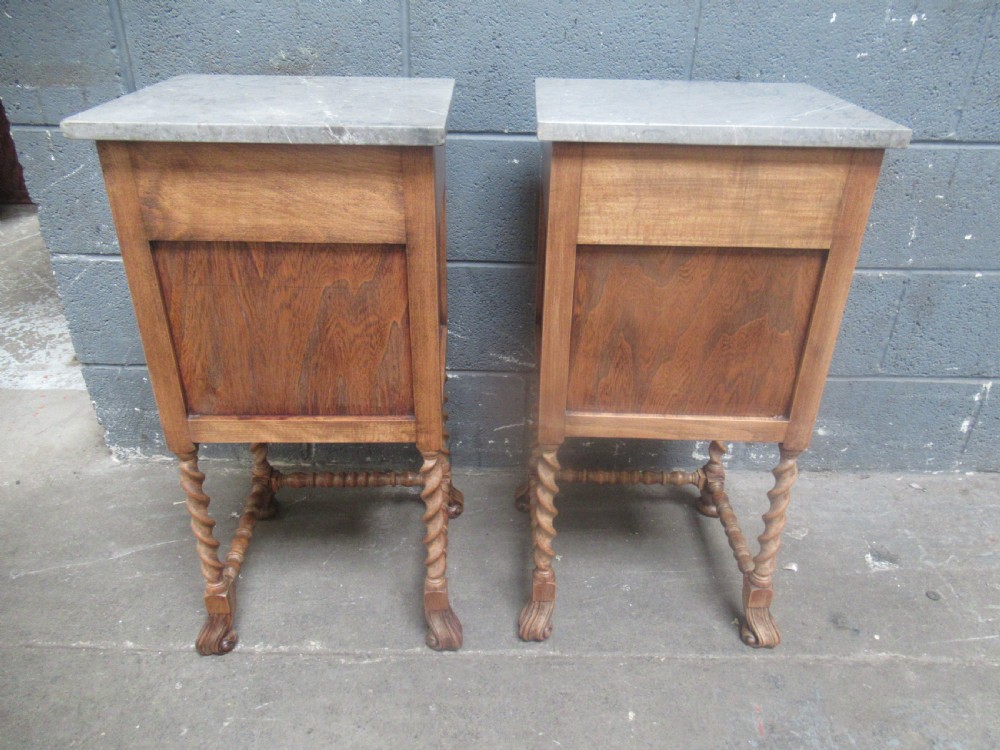Pair of 1920s beech wood    bed side cabinets View XIV