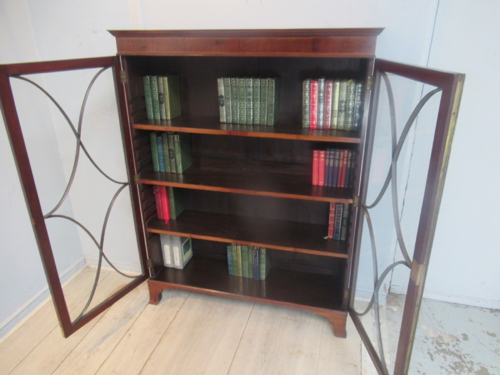 Edwardian   mahogany    two door bookcase View III