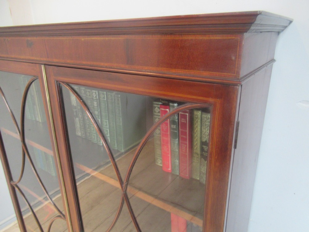 Edwardian   mahogany    two door bookcase View VII