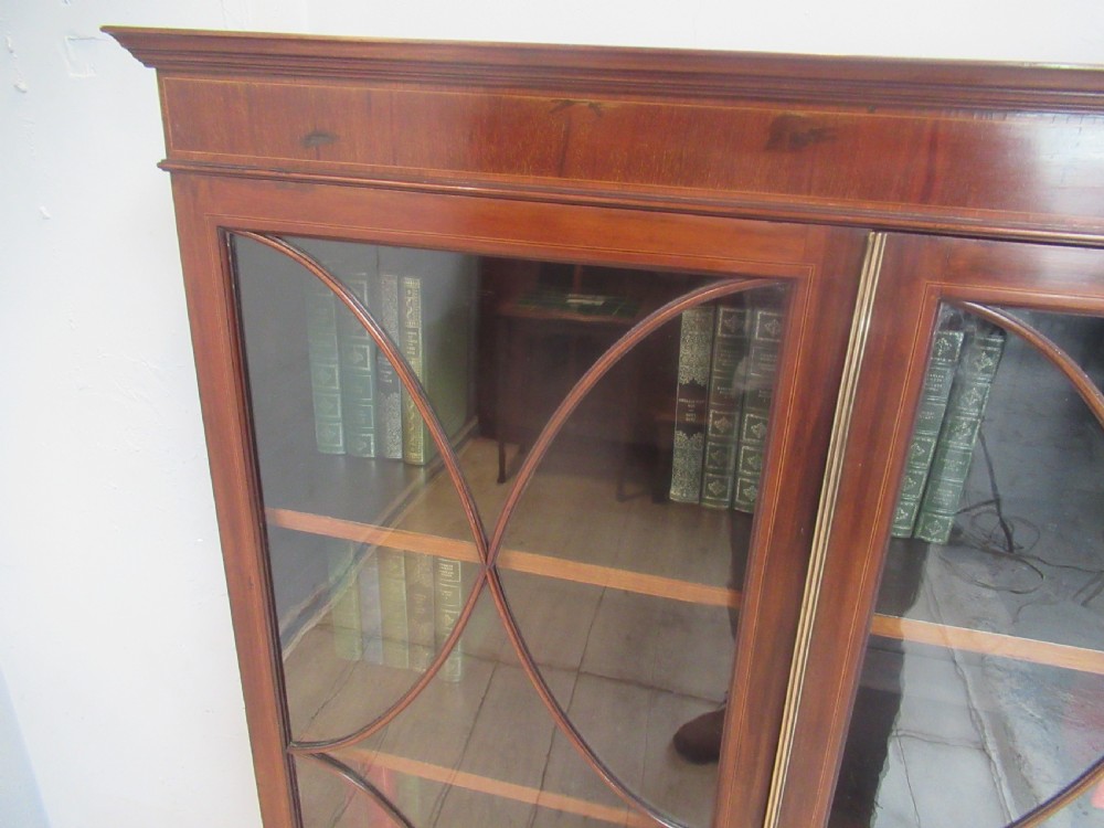 Edwardian   mahogany    two door bookcase View VIII