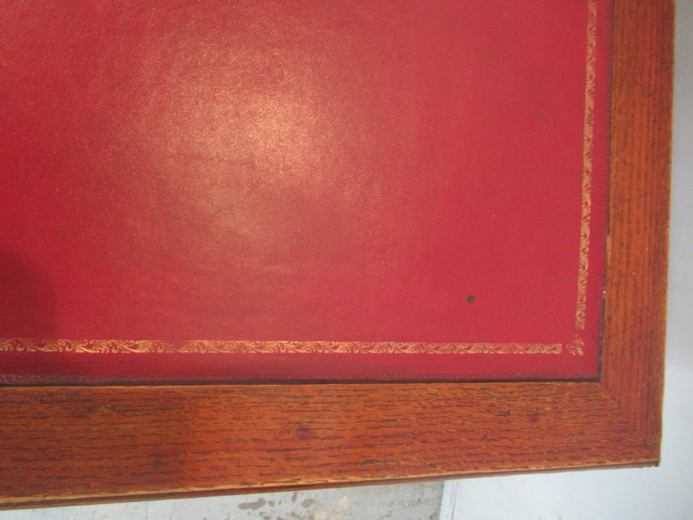 Late Victorian period oak knee hole desk View VI