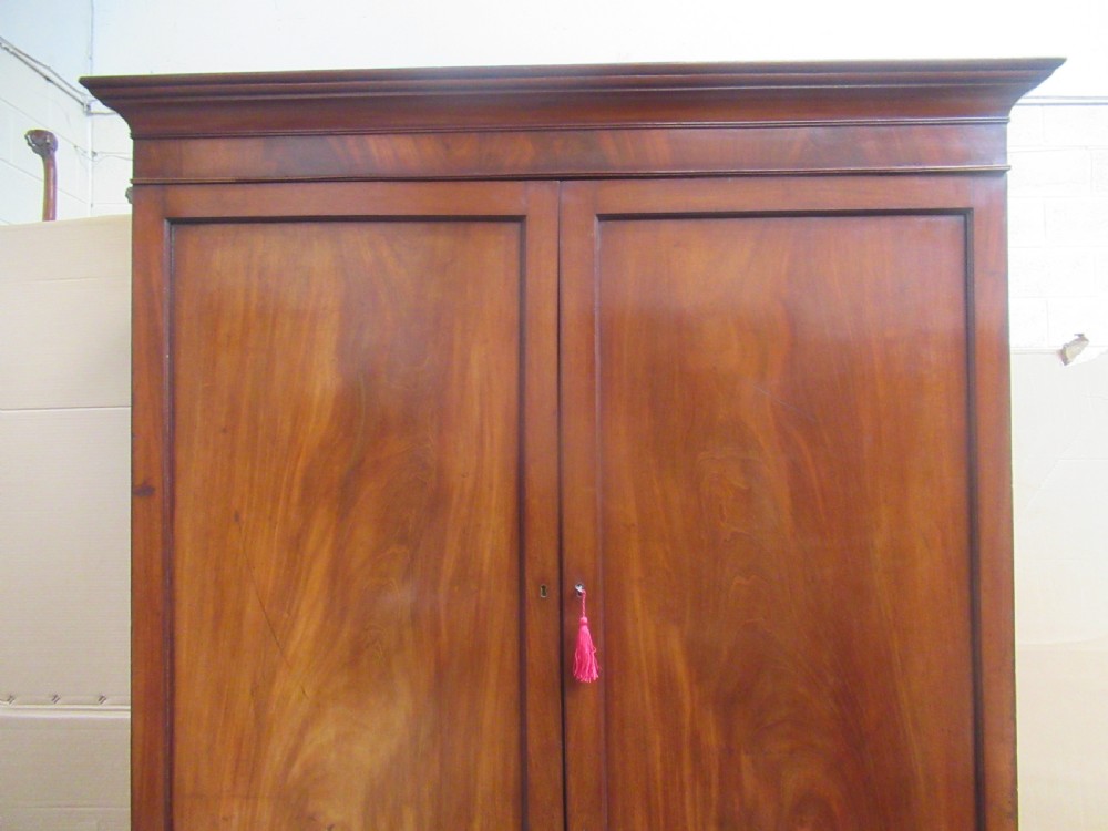 19th century  mahogany press type linen wardrobe  View VI