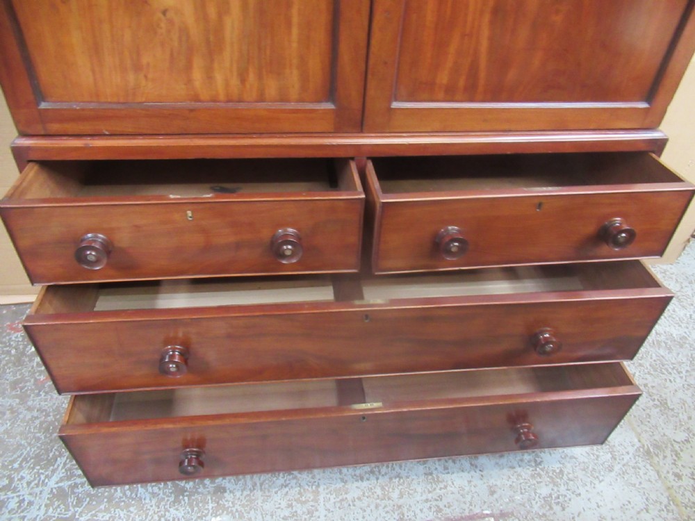 19th century  mahogany press type linen wardrobe  View VIII