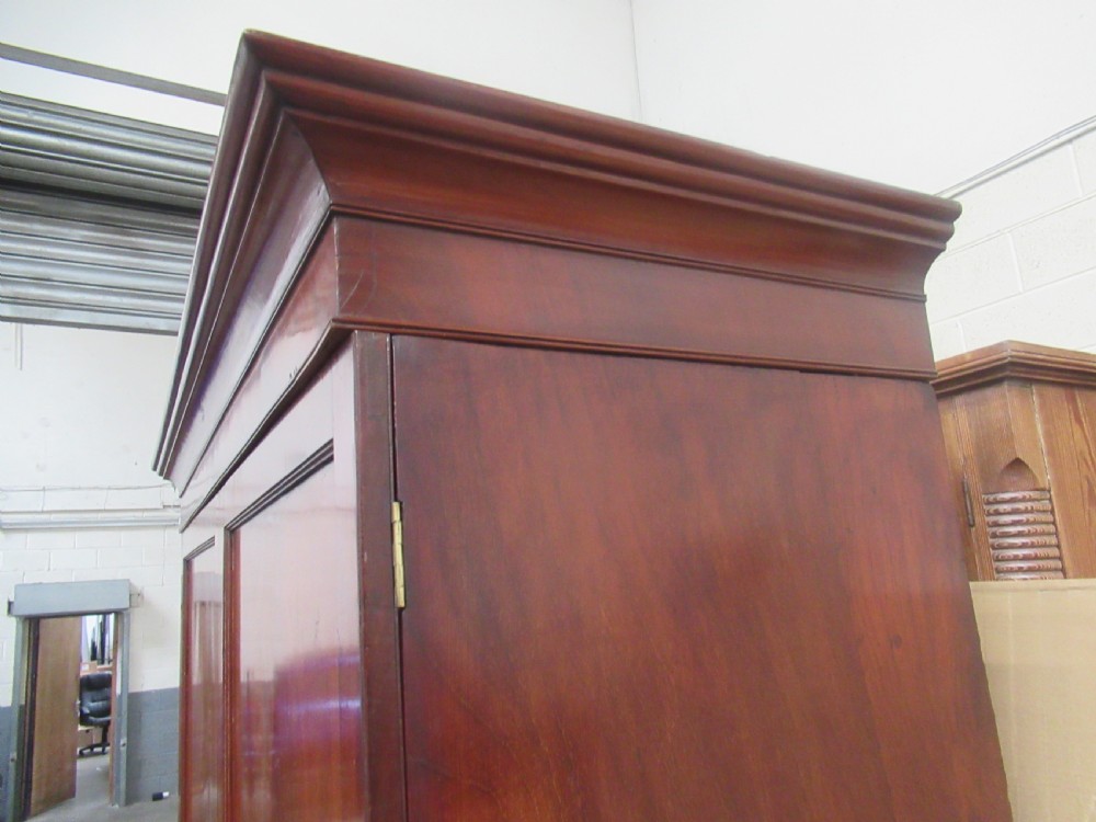 19th century  mahogany press type linen wardrobe  View XI