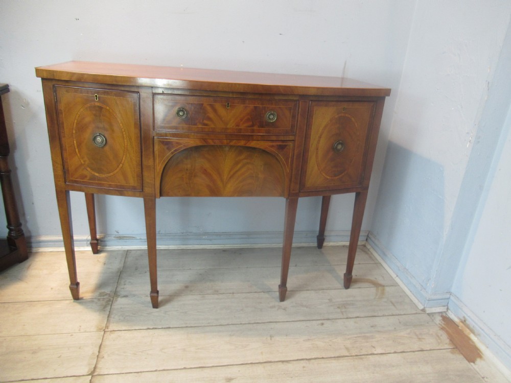 Small size  bow front Georgian style    mahogany side board View II