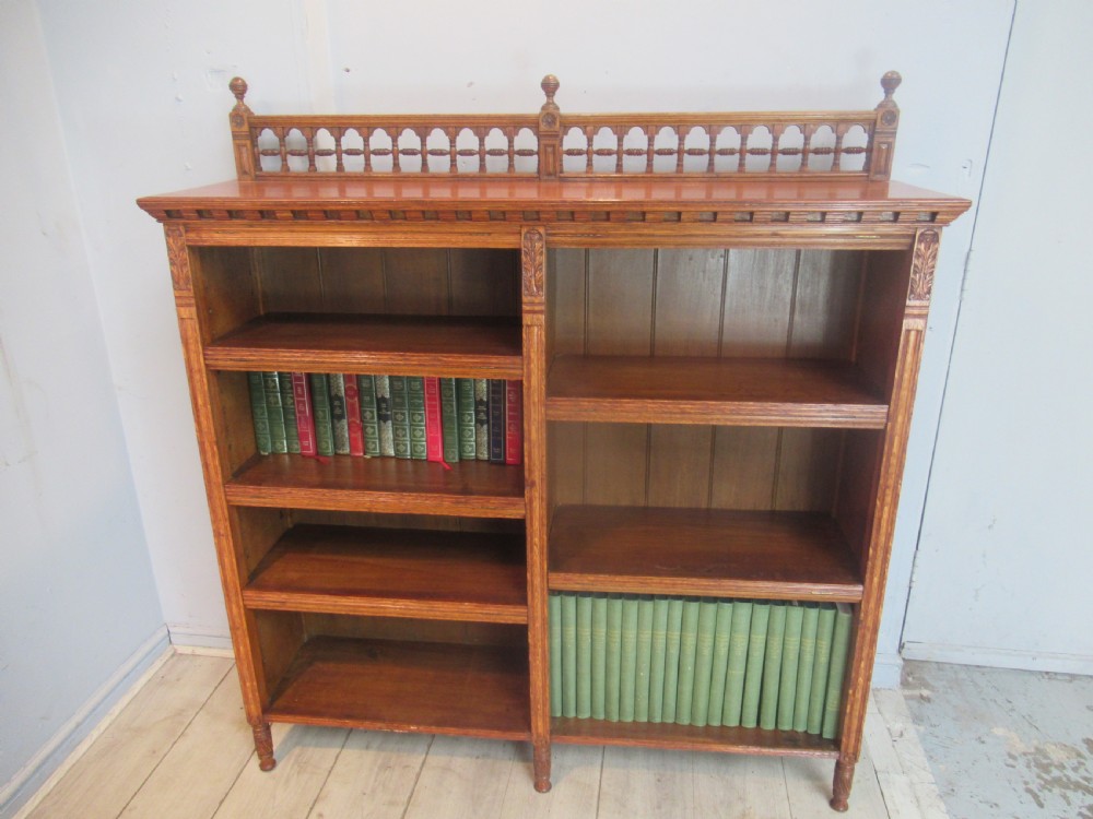 Oak  open  Arts and Crafts  style bookcase 