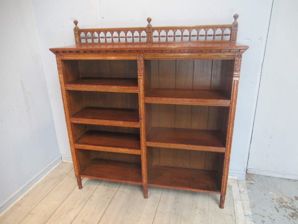 Oak  open  Arts and Crafts  style bookcase  View II