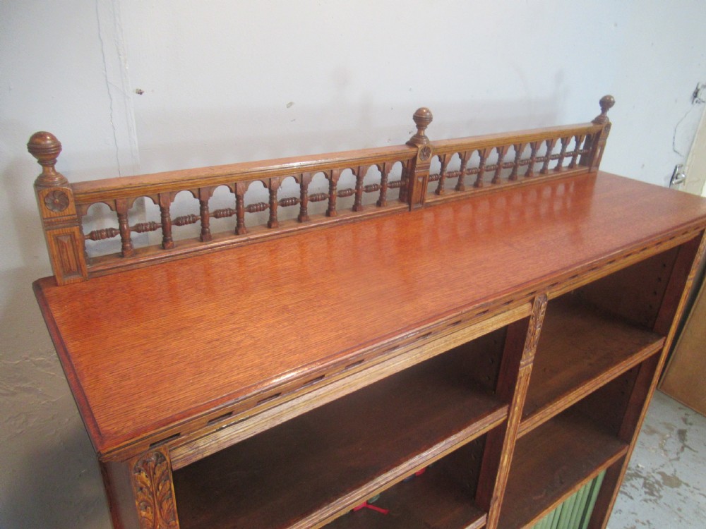 Oak  open  Arts and Crafts  style bookcase  View V
