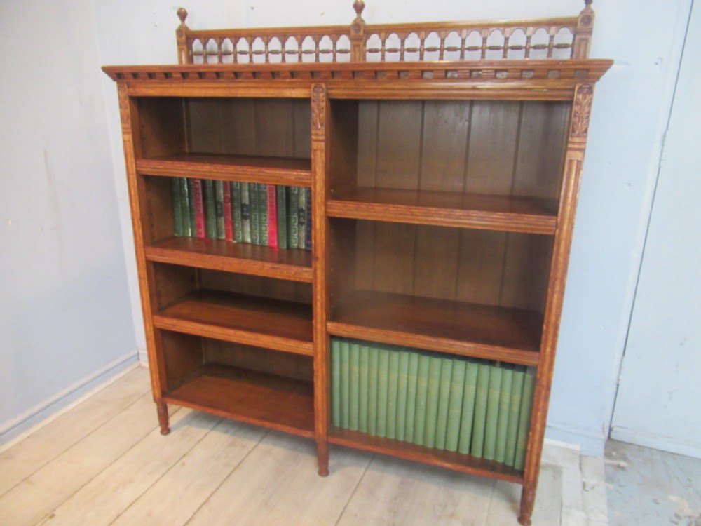 Oak  open  Arts and Crafts  style bookcase  View VIII