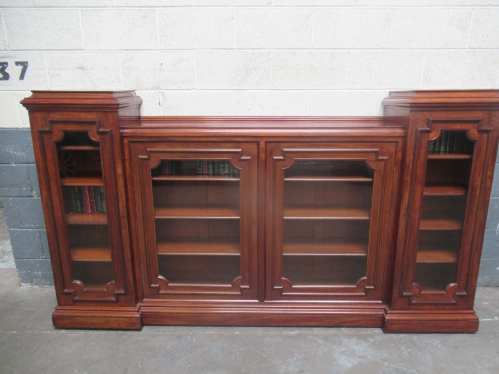 Large Victorian   period   four door  mahogany bookcase  View II