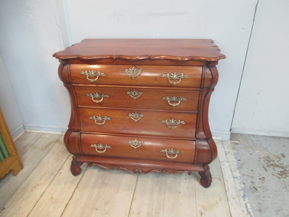 Late 19th century   walnut Bombe shaped chest of drawers View II