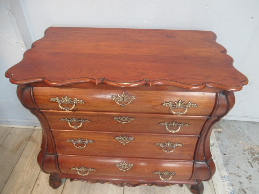 Late 19th century   walnut Bombe shaped chest of drawers View III
