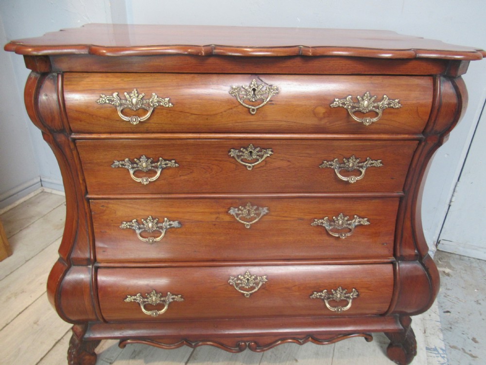 Late 19th century   walnut Bombe shaped chest of drawers View VIII