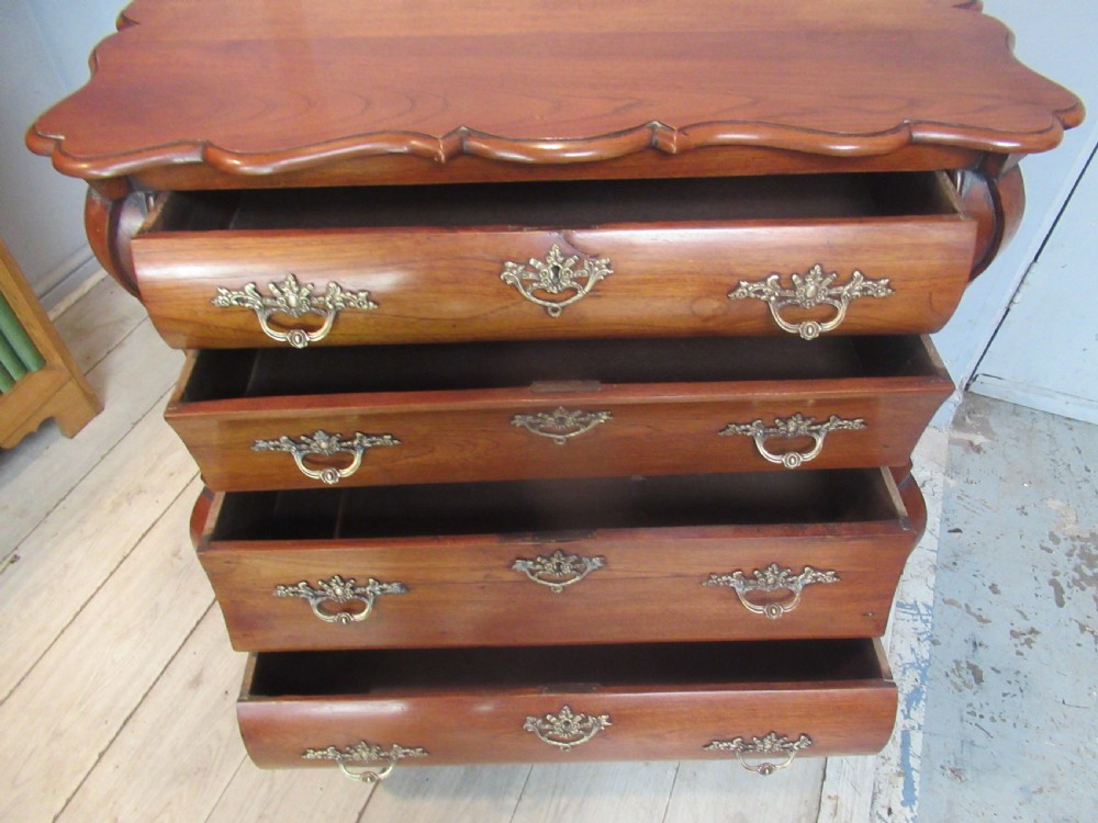 Late 19th century   walnut Bombe shaped chest of drawers View X