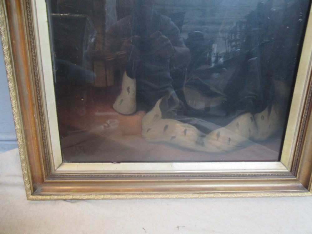 A full-length portrait of Queen Victoria in ceremonial attire, presented within a rectangular moulded gilt frame. View IV
