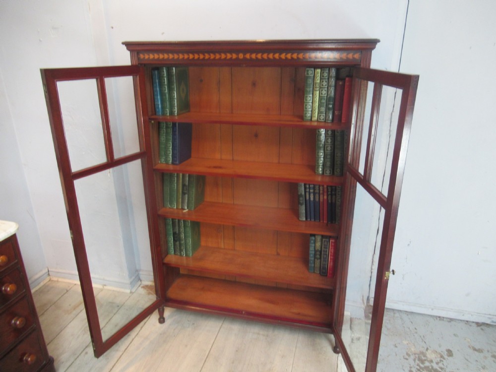 Late Victorian  mahogany     two door bookcase View III
