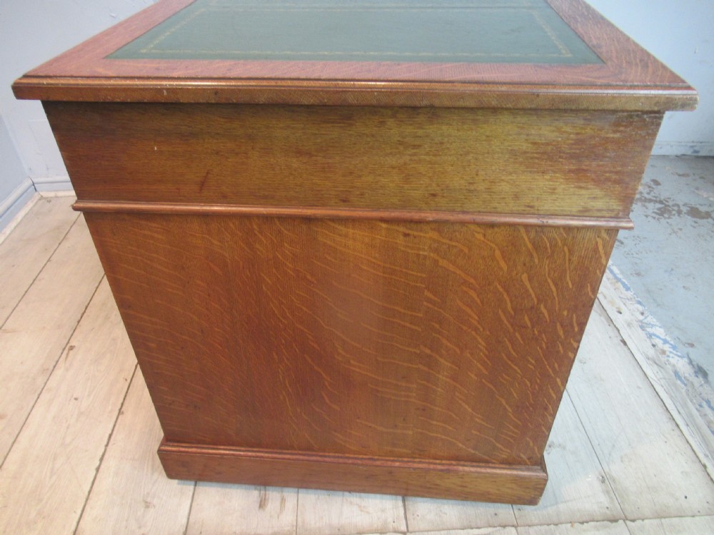 Edwardian  period oak knee hole desk View VII
